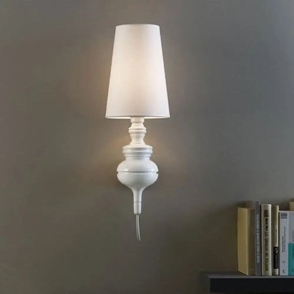 White Ceramic 8-Inch Wall Sconce