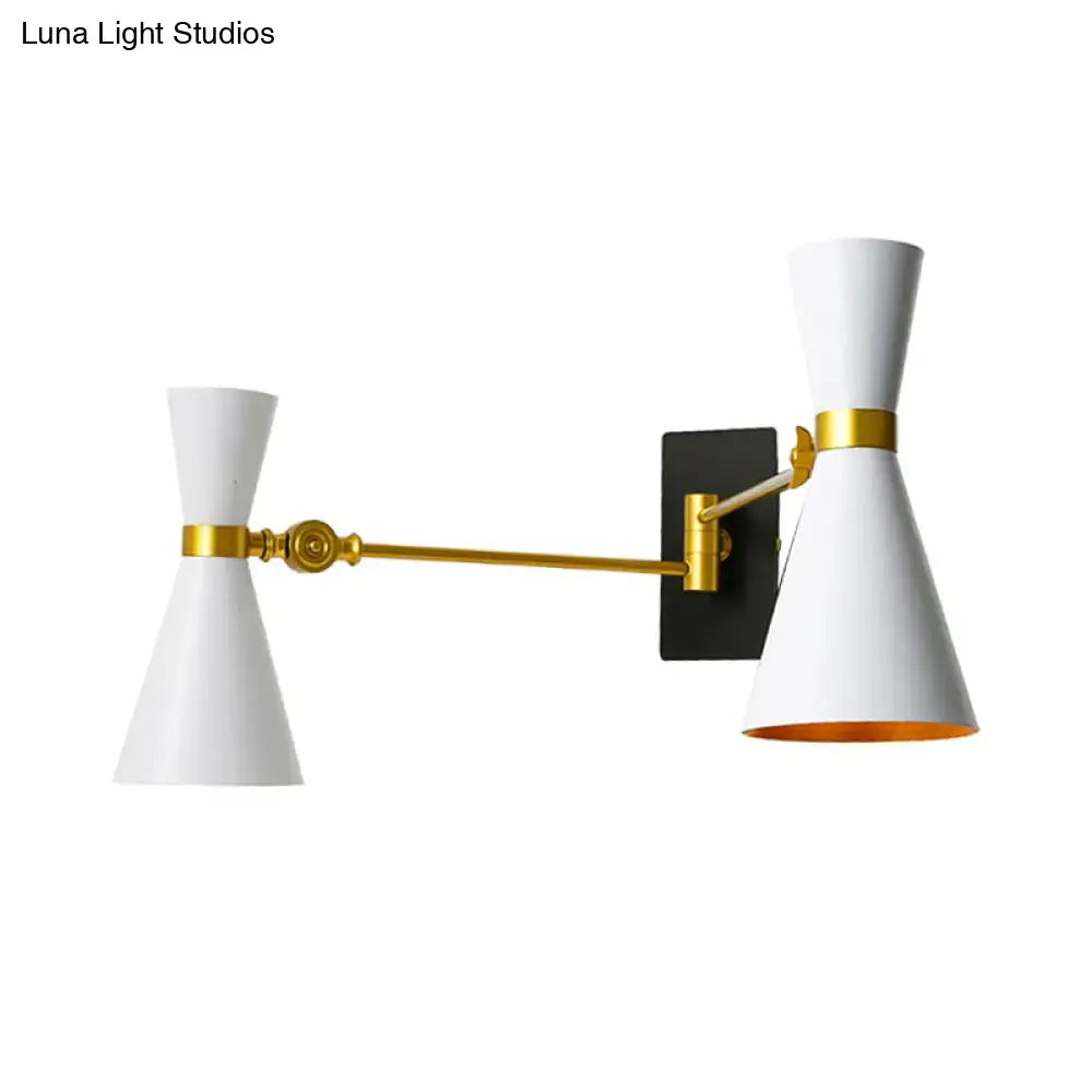 Gold Adjustable Arm 3-Light Wall Sconce