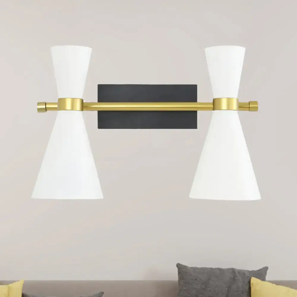 Gold Adjustable Arm 3-Light Wall Sconce