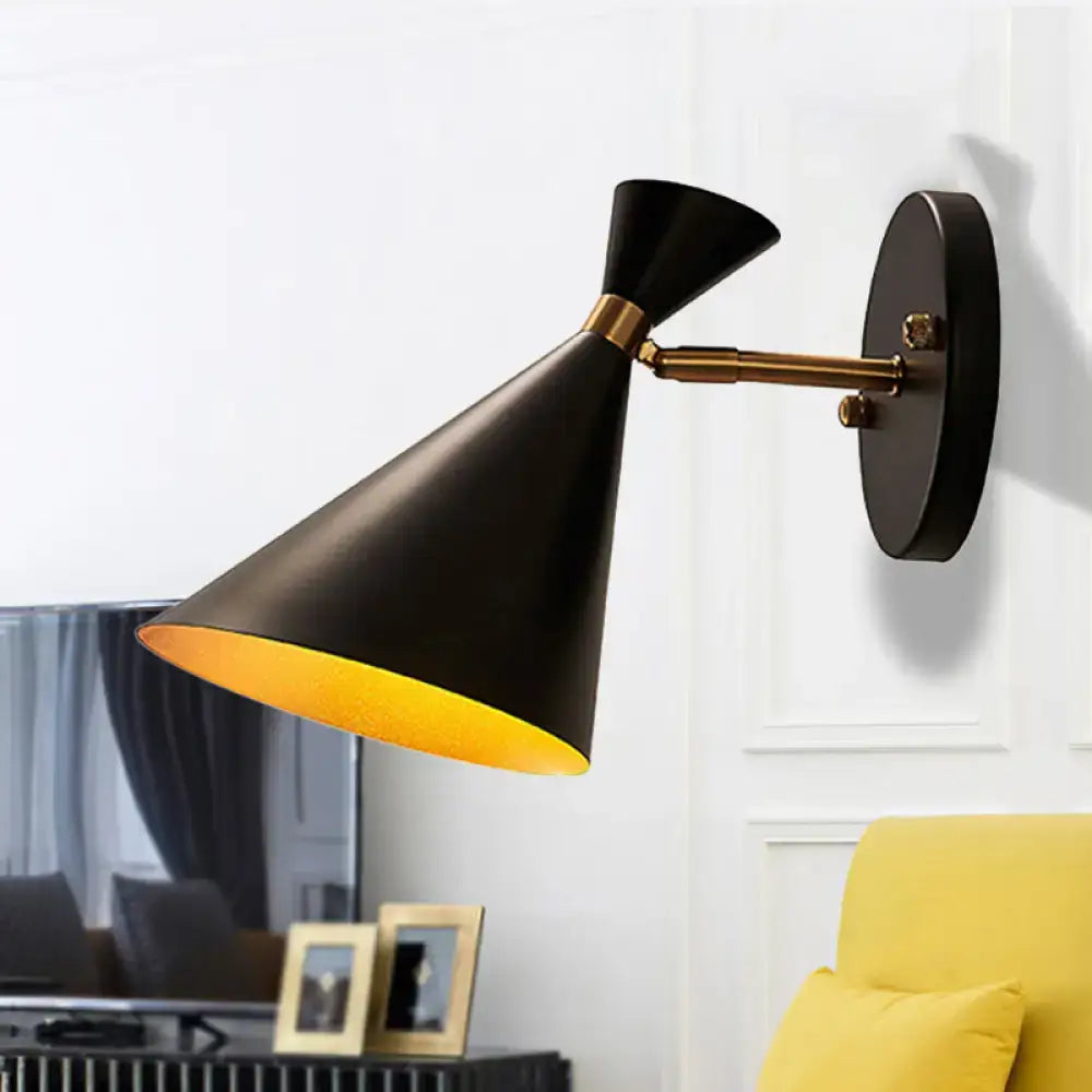 Gold Adjustable Arm 3-Light Wall Sconce