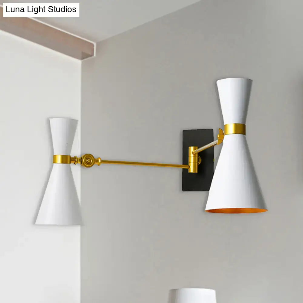 Gold Adjustable Arm 3-Light Wall Sconce