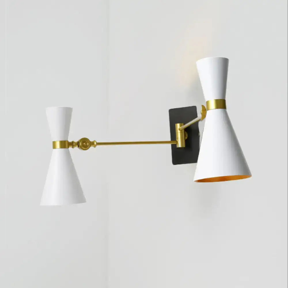 Gold Adjustable Arm 3-Light Wall Sconce