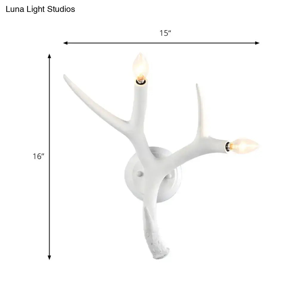 White Resin Antler Sconce