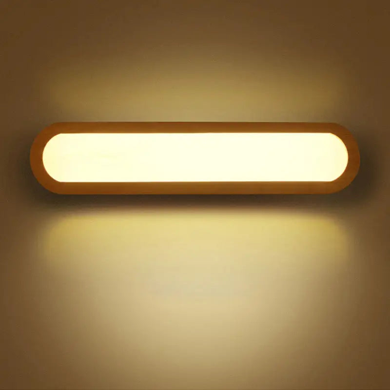 Wood LED Elongated 25-Inch Vanity Light