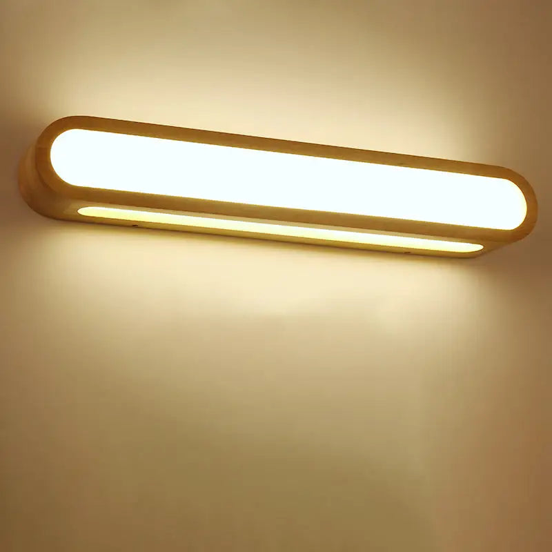 Wood LED Elongated 25-Inch Vanity Light