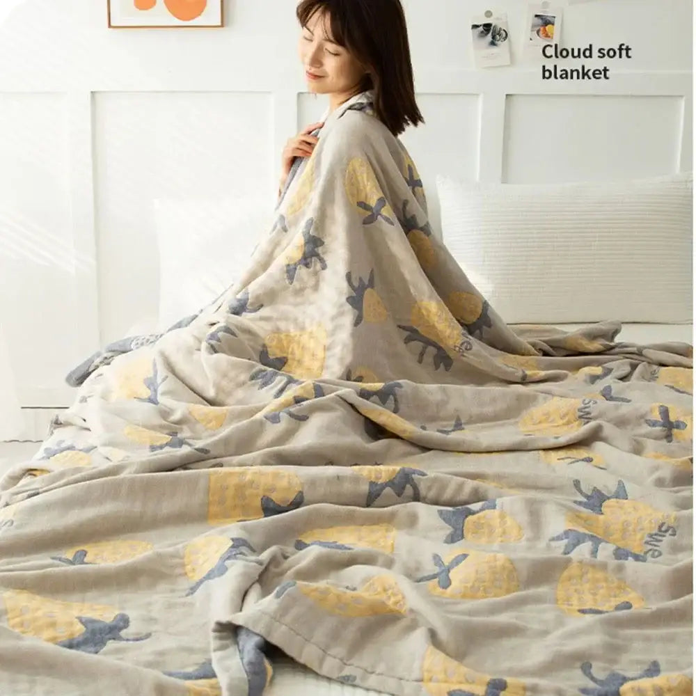 Gray Boho Cotton Throw