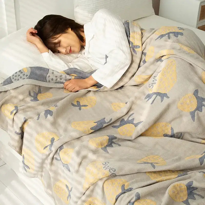 Gray Boho Cotton Throw