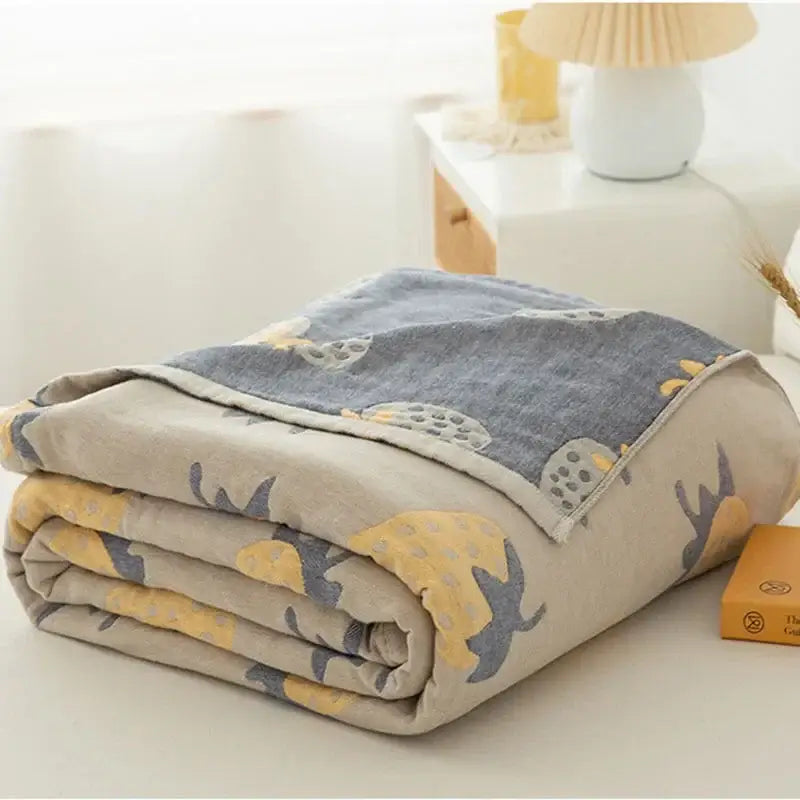 Gray Boho Cotton Throw