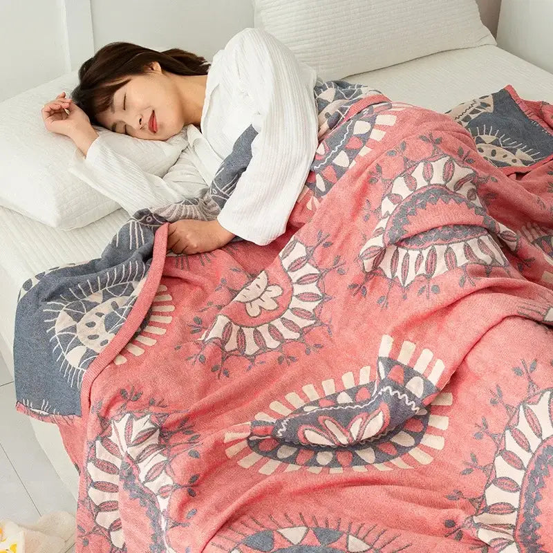 Gray Boho Cotton Throw