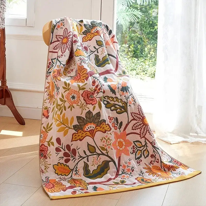 Cream Cotton Gauze Blanket