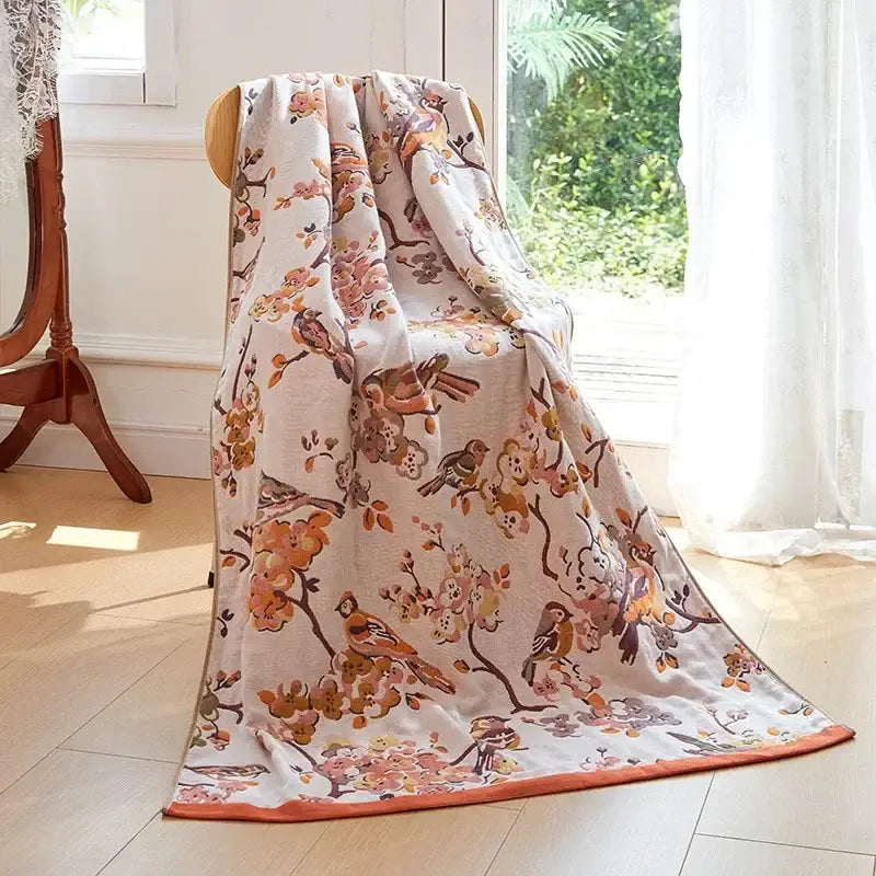 Cream Cotton Gauze Blanket