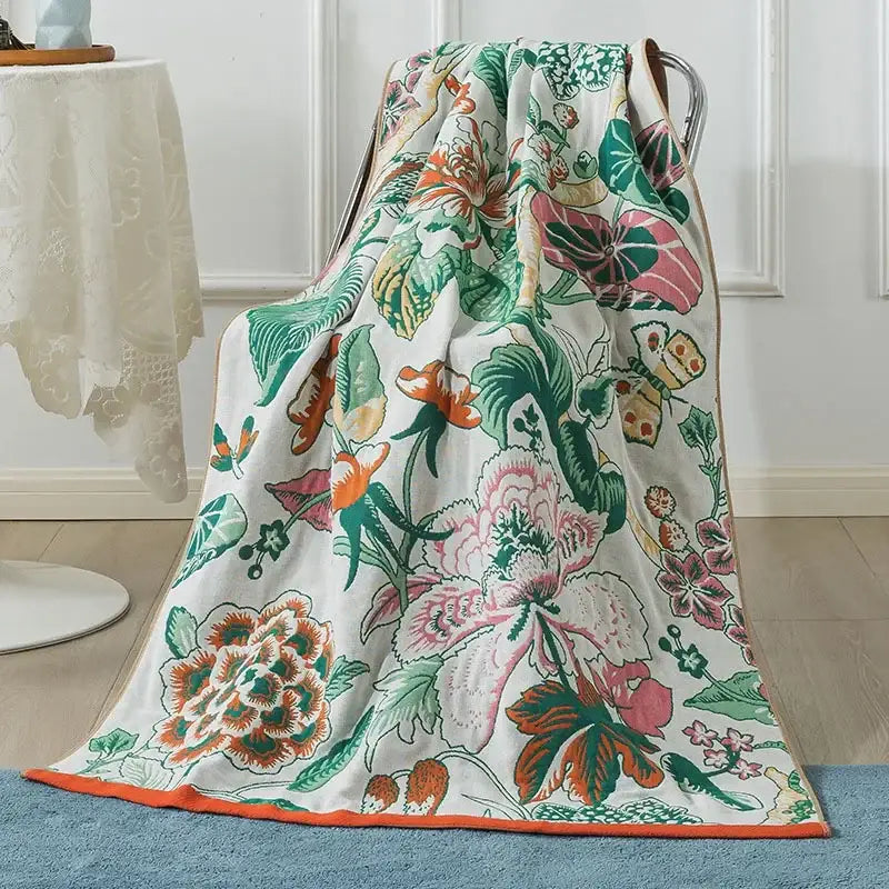 Cream Cotton Gauze Blanket