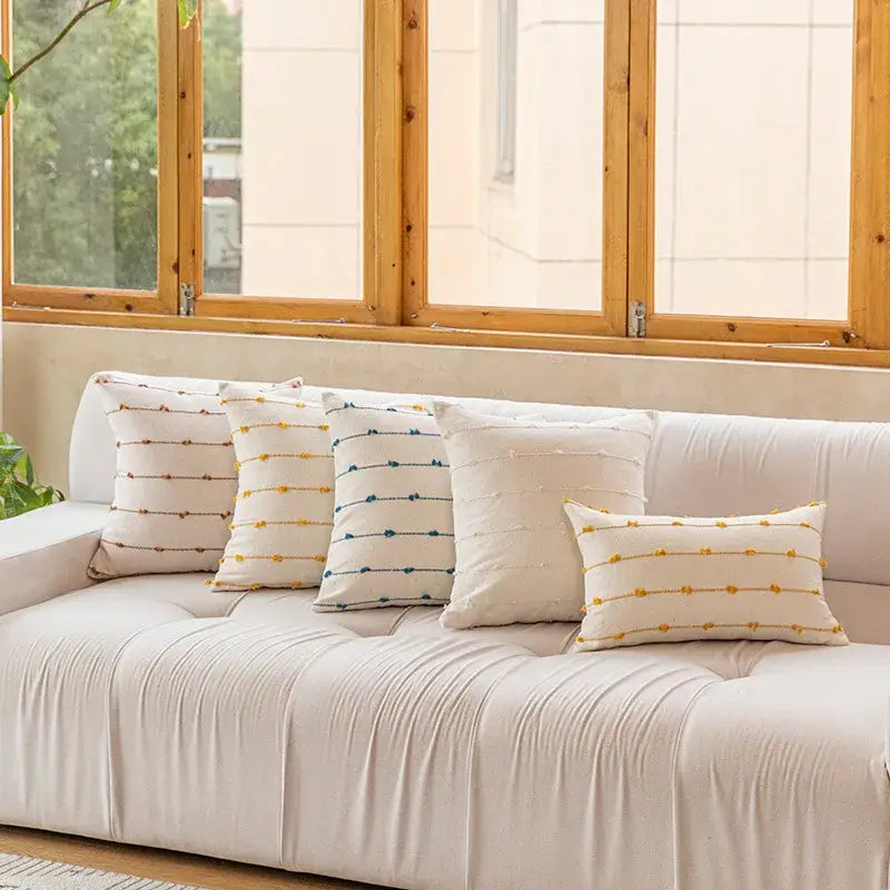 Blue Yellow Stripe Cushions