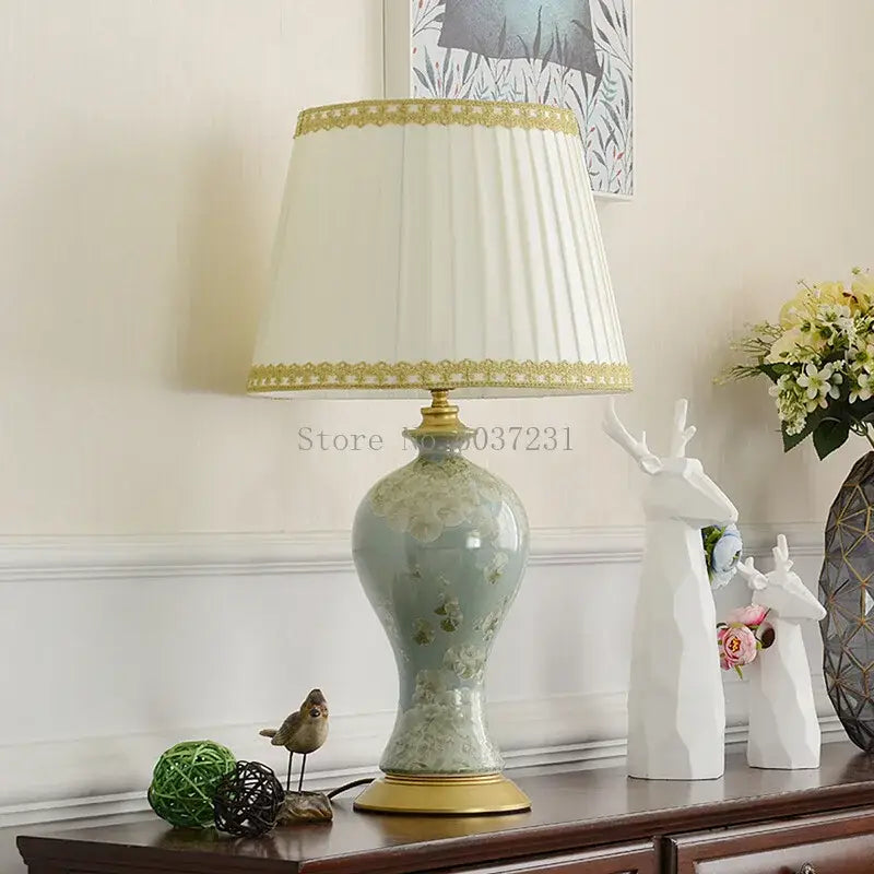 Celadon Ceramic Table Lamp