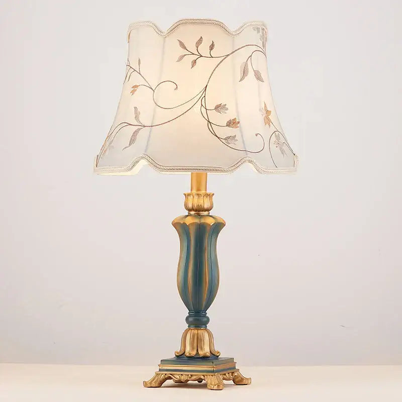 Cream Gold Floral Desk Lamp