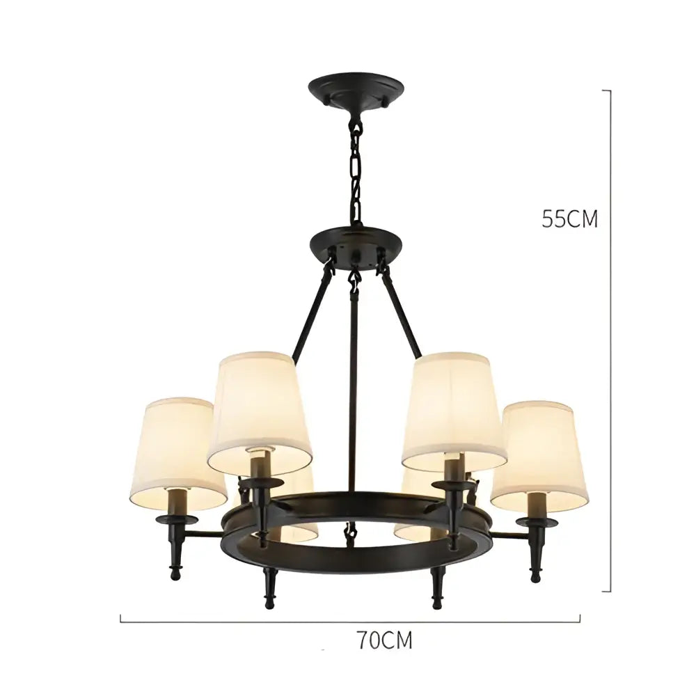 Bronze Fabric Retro 10-Light Chandelier