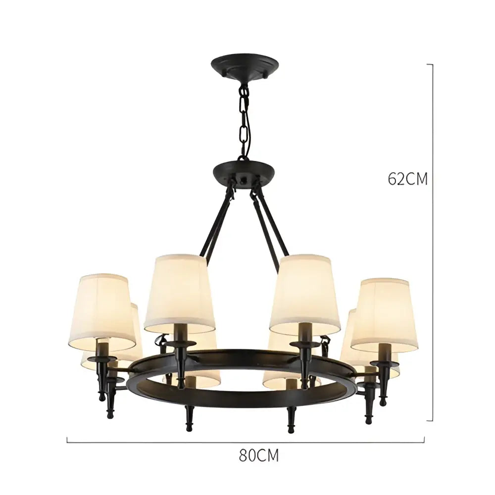 Bronze Fabric Retro 10-Light Chandelier