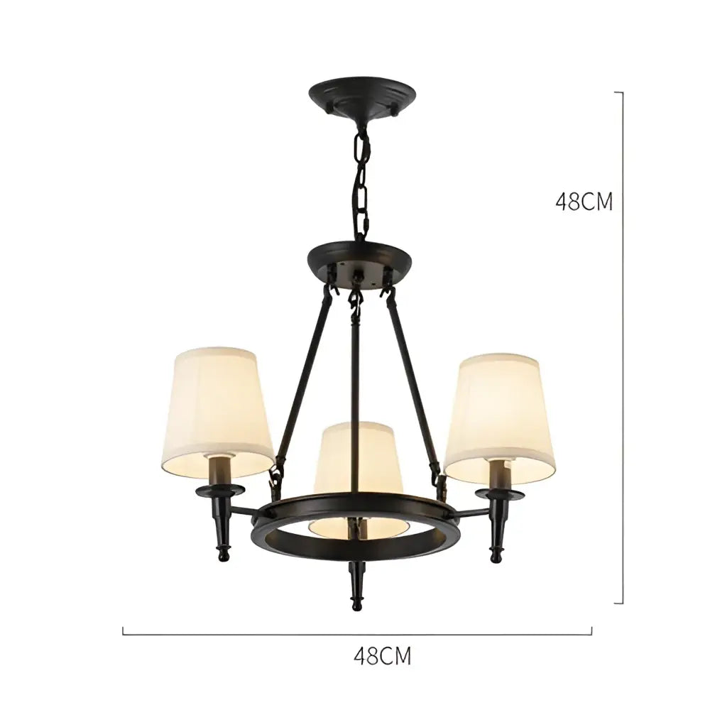 Bronze Fabric Retro 10-Light Chandelier
