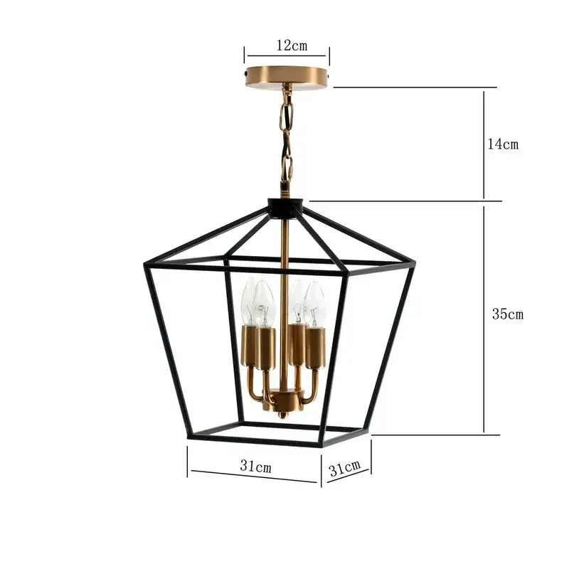 Black Brass Iron Chandelier