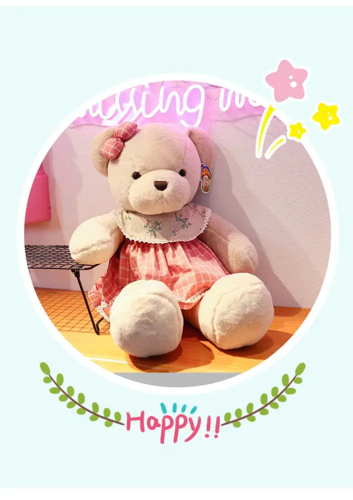 Cream Plaid Plush Toy