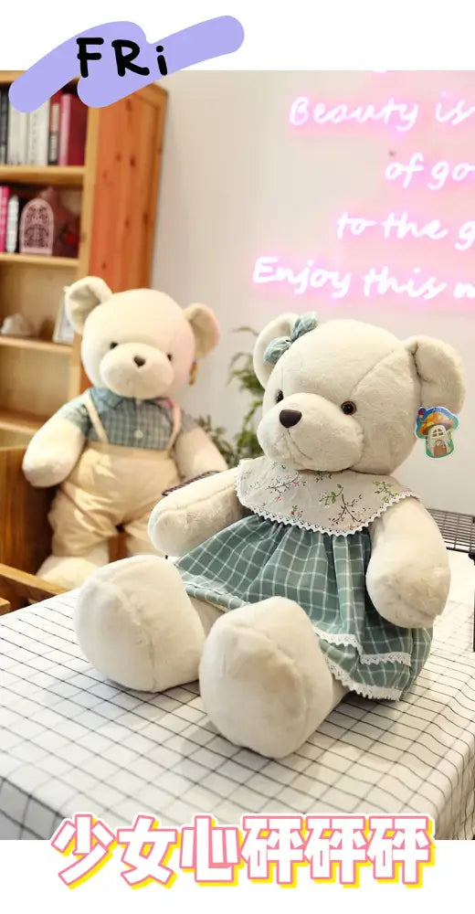 Cream Plaid Plush Toy