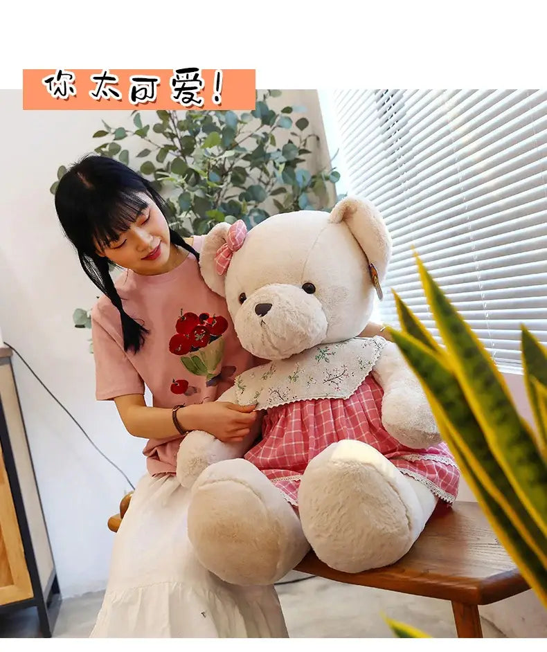 Cream Plaid Plush Toy