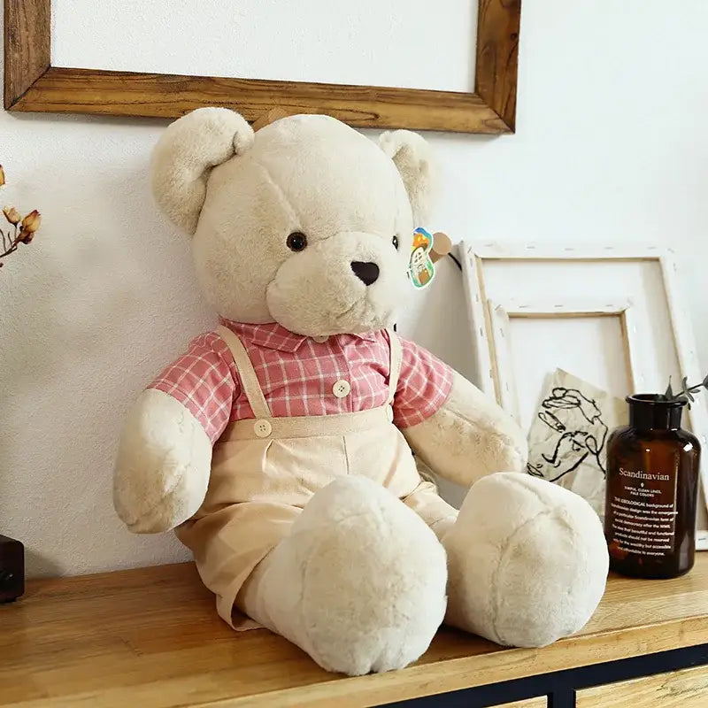 Cream Plaid Plush Toy