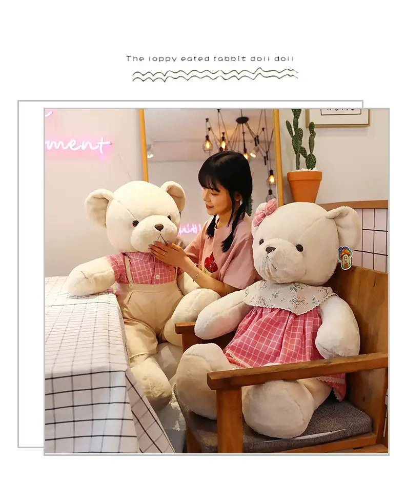 Cream Plaid Plush Toy