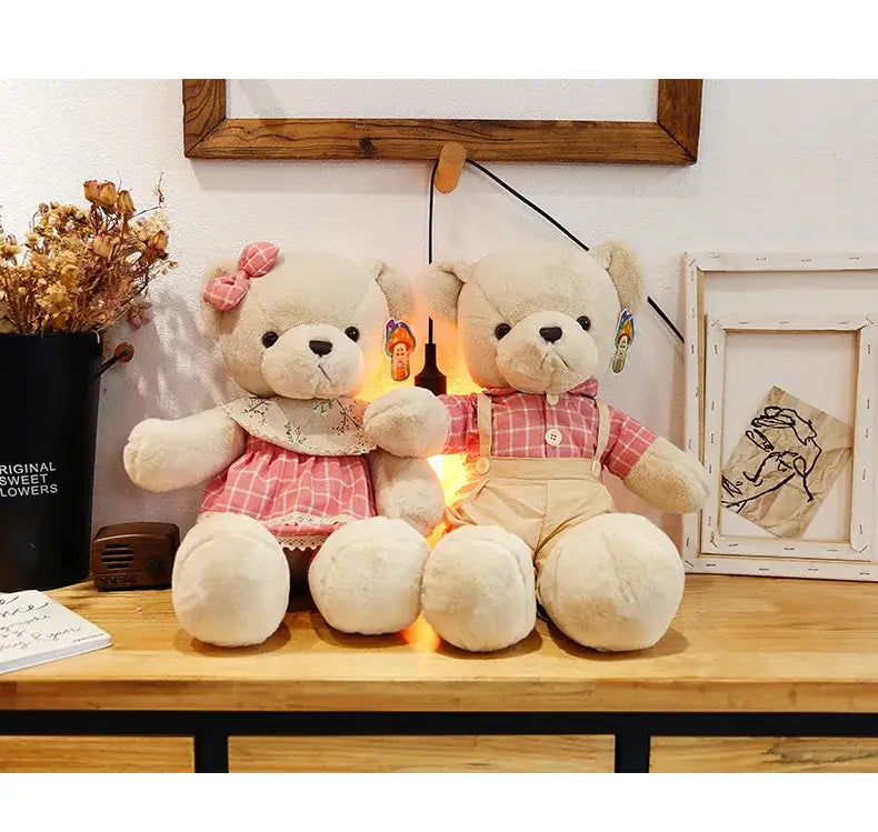 Cream Plaid Plush Toy