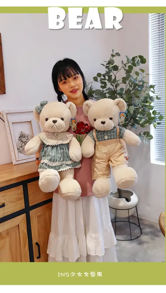 Cream Plaid Plush Toy