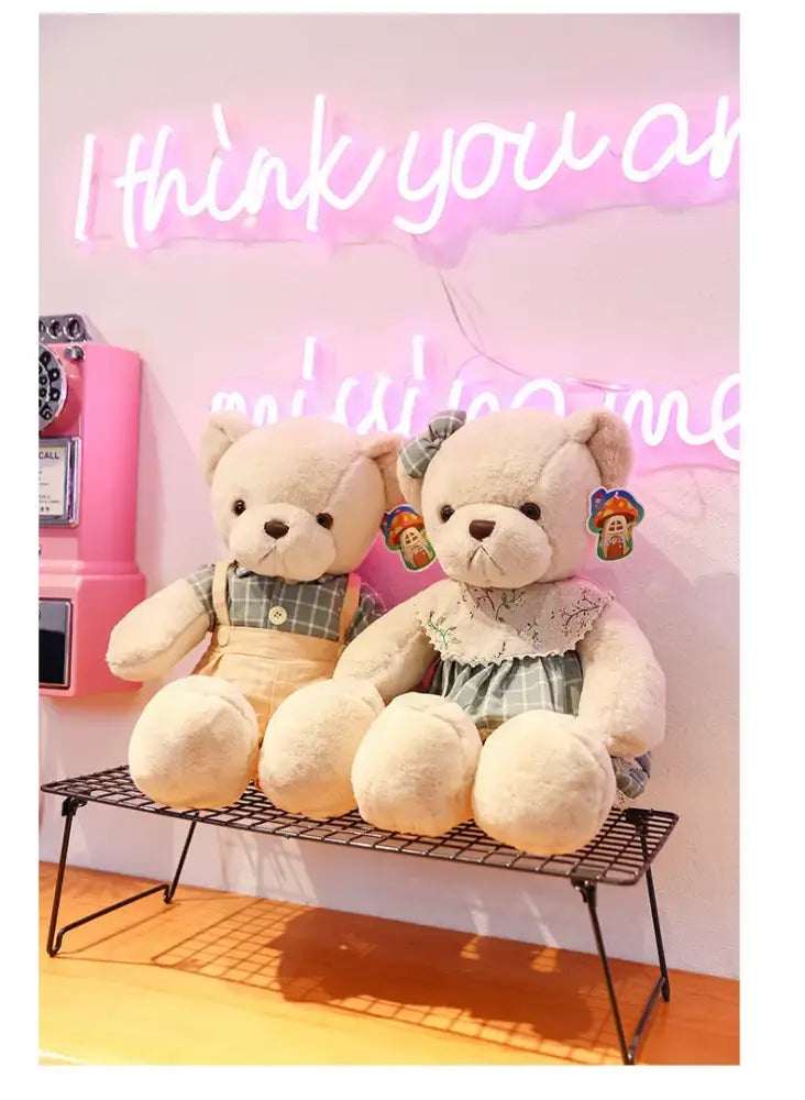 Cream Plaid Plush Toy