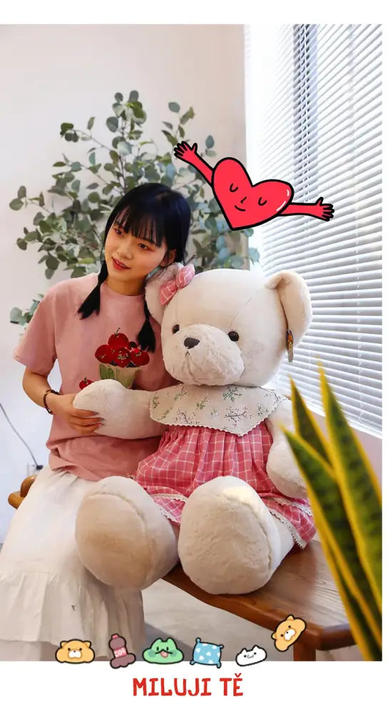 Cream Plaid Plush Toy