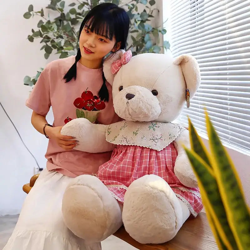Cream Plaid Plush Toy