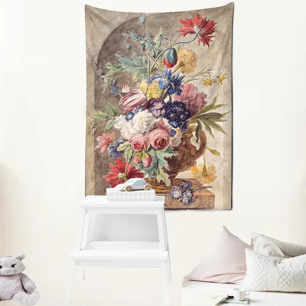 Floral Oil Painting Tapestry