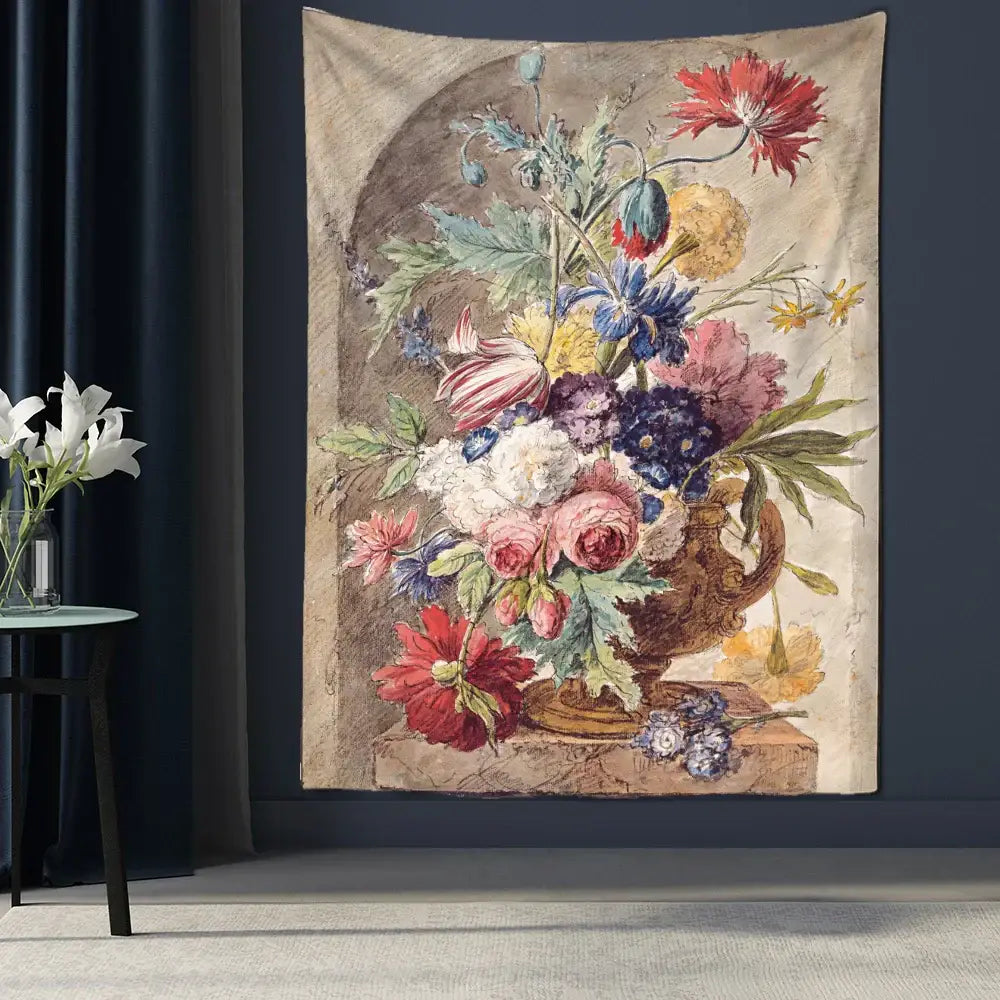 Floral Oil Painting Tapestry
