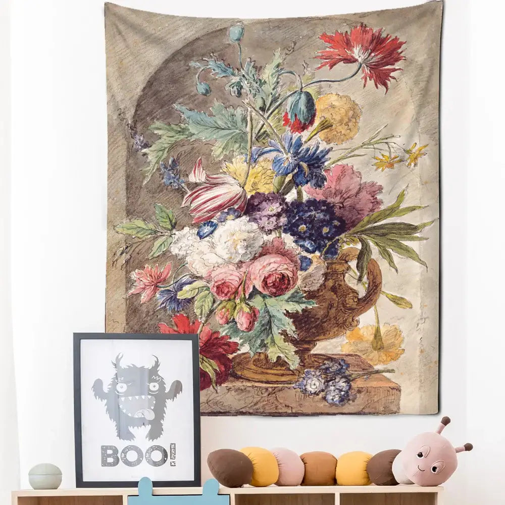 Floral Oil Painting Tapestry