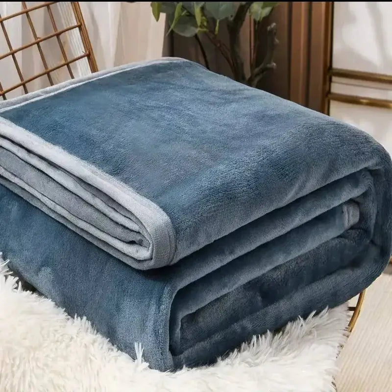 Gray Checkered Fleece Throw
