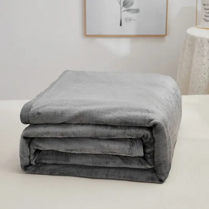 Gray Checkered Fleece Throw