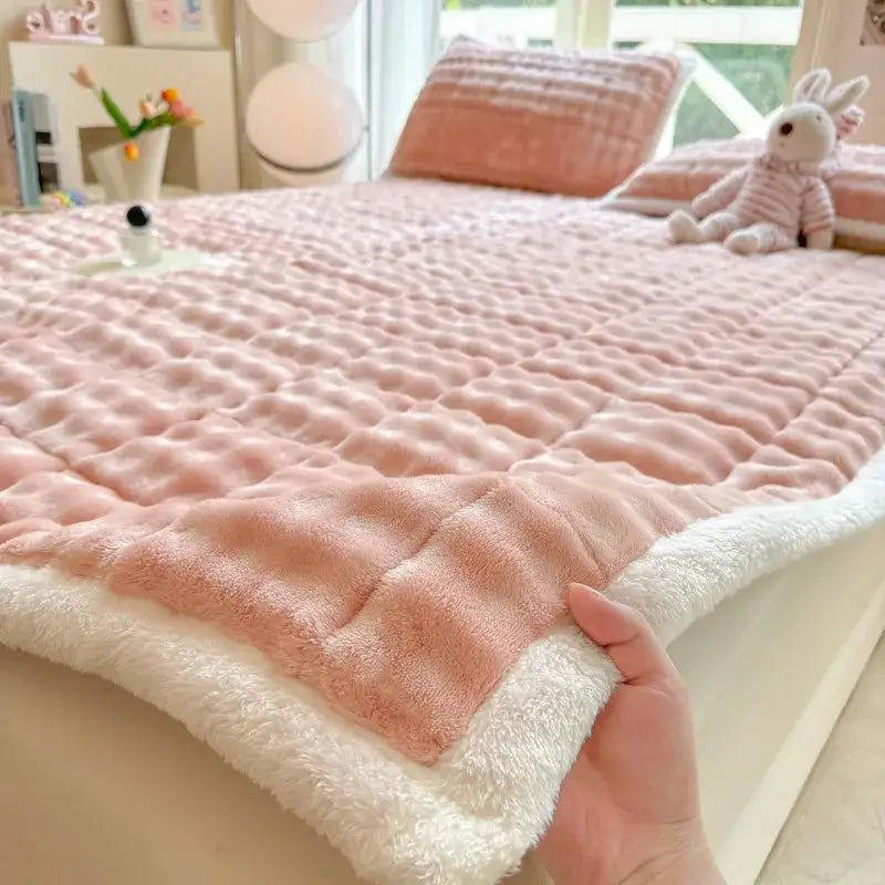 Pink Quilted Mattress Pad
