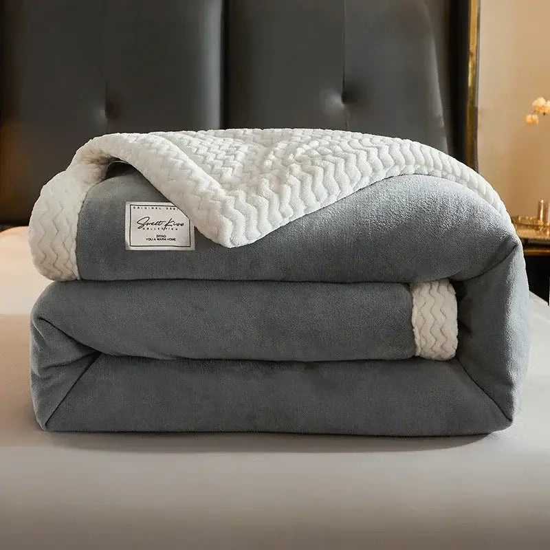 Gray Winter Fleece Blanket