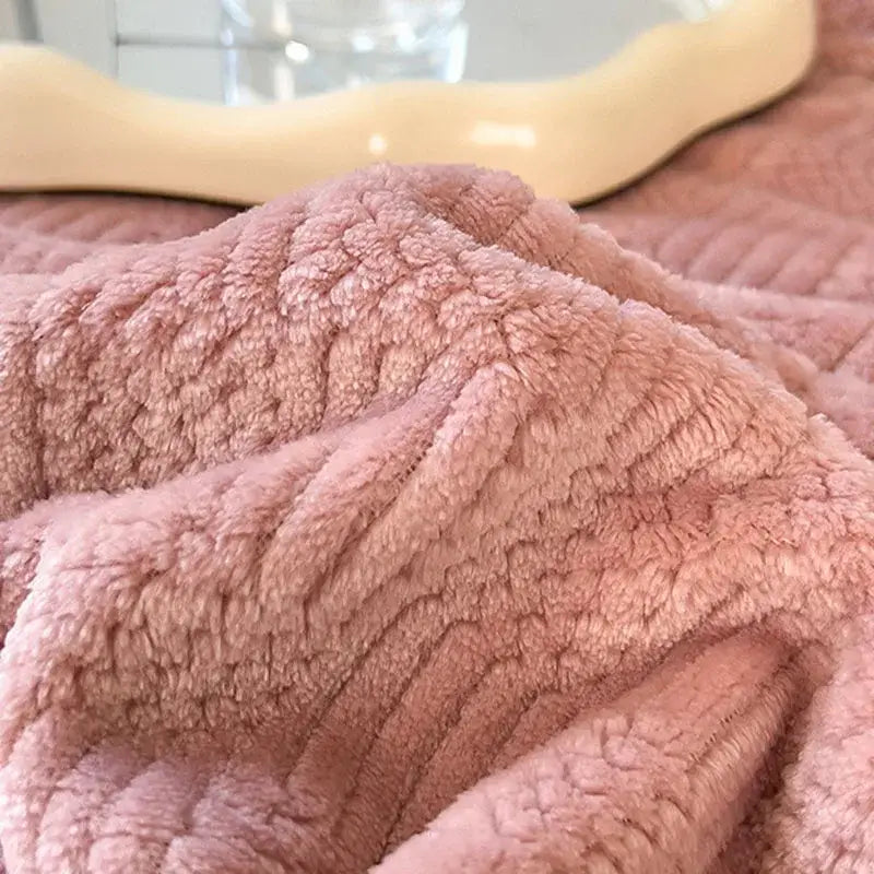 Cream Black Jacquard Blanket