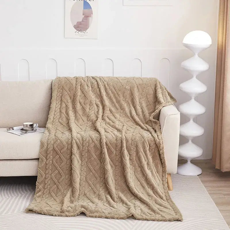 Textured Sofa Throw Blanket