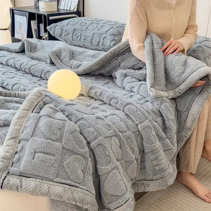 Blue Jacquard Nap Blanket