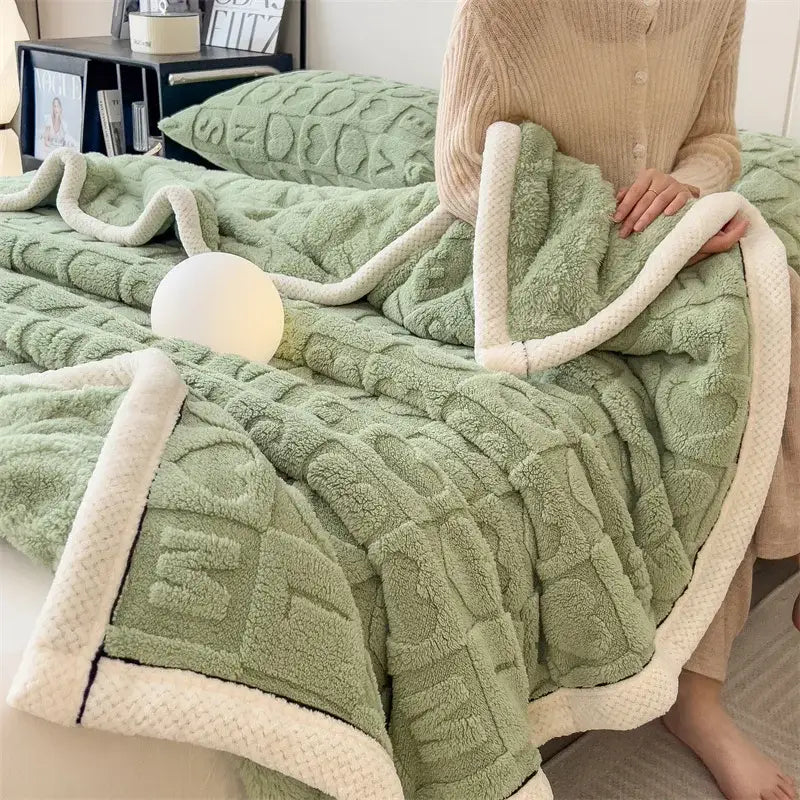 Blue Jacquard Nap Blanket