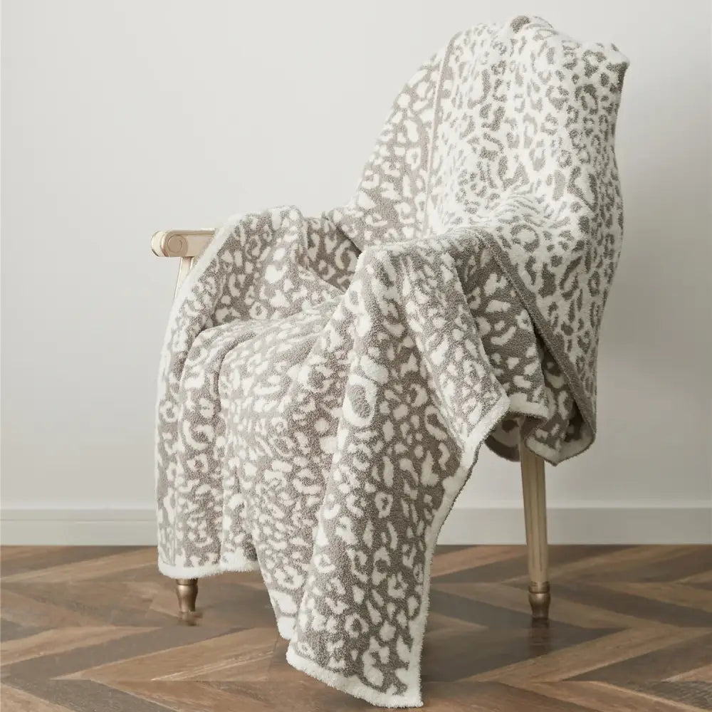 Leopard Print Knitted Throw