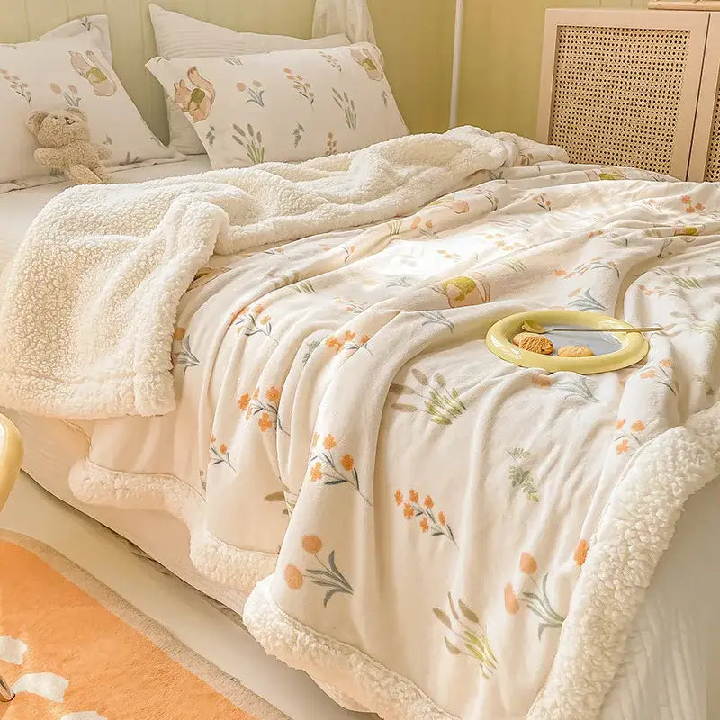 Velvet Floral Fleece Blanket