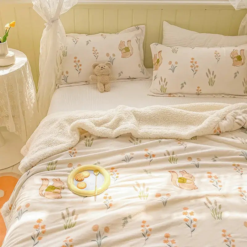 Velvet Floral Fleece Blanket