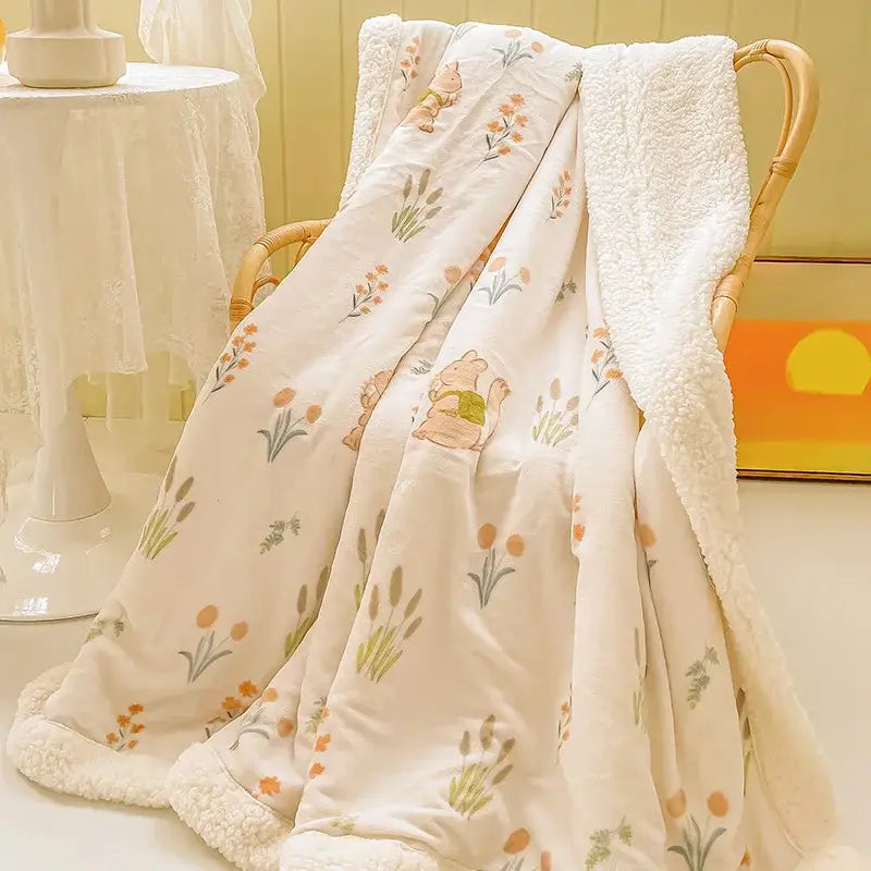 Velvet Floral Fleece Blanket