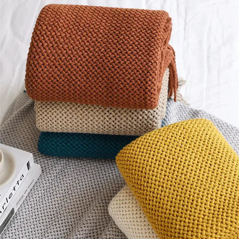Nordic Knit Tassel Throw