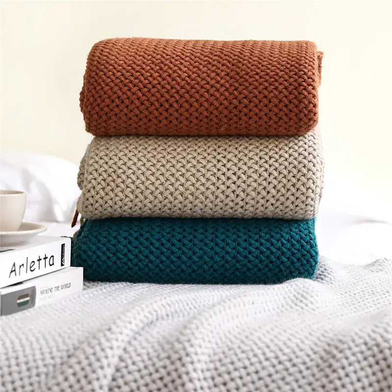 Nordic Knit Tassel Throw